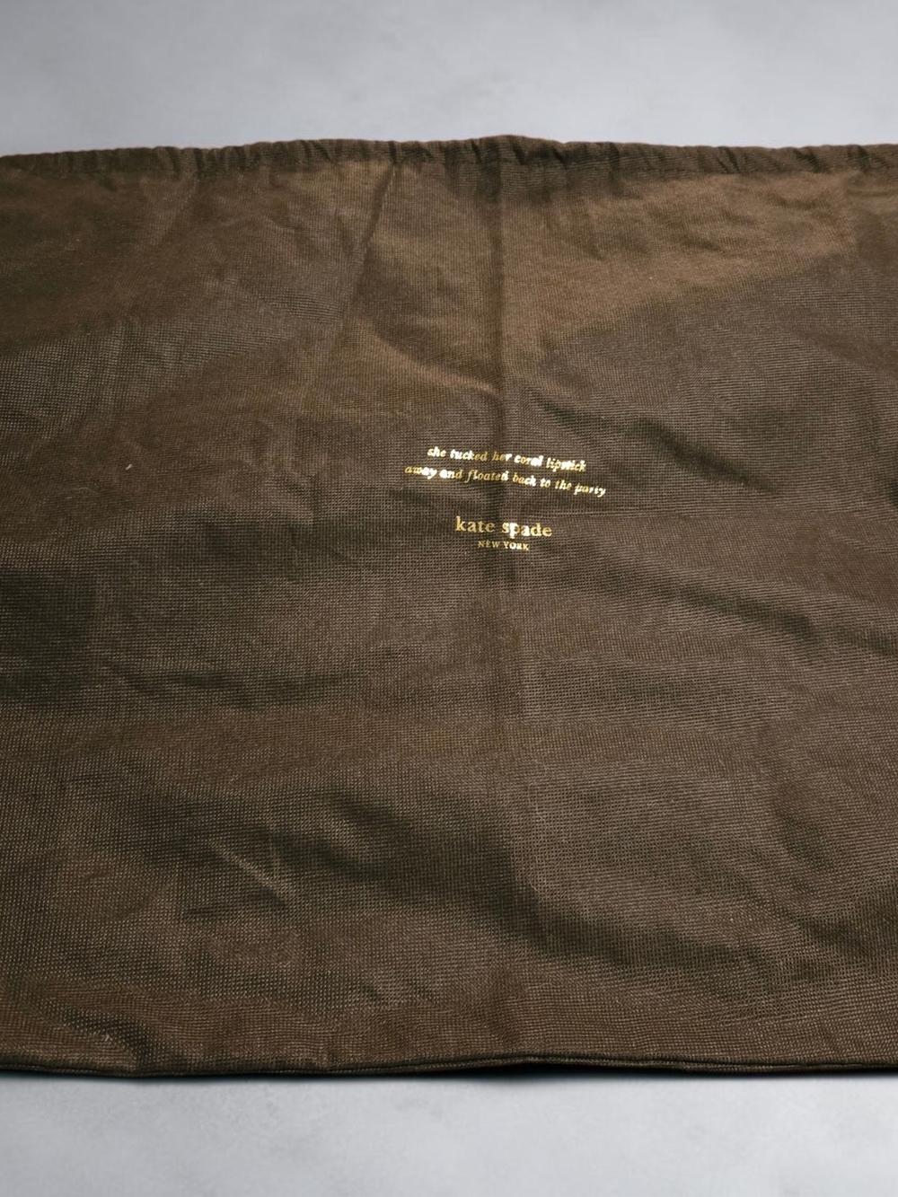 kate spade brown dust bag with gold logo Oversized